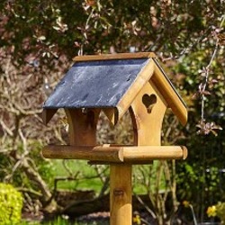 Bronte 155cm, heart detail, cottage style round wooden base, genuine slate roof.